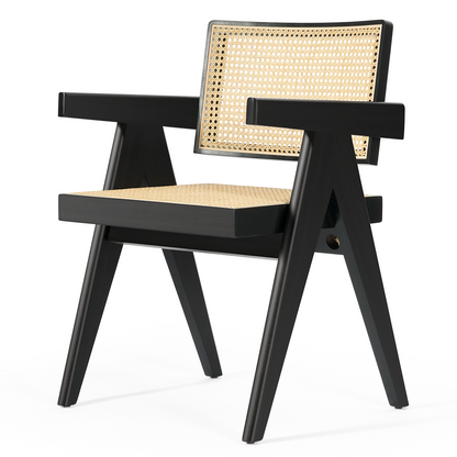 SAINCH Rattan Dining Chair, Solid Wood Frame