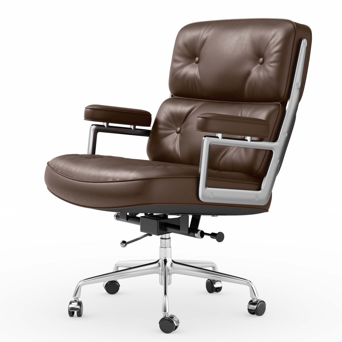 Genuine Leather Office Chair, Padded Mid Back Conference Desk Chair