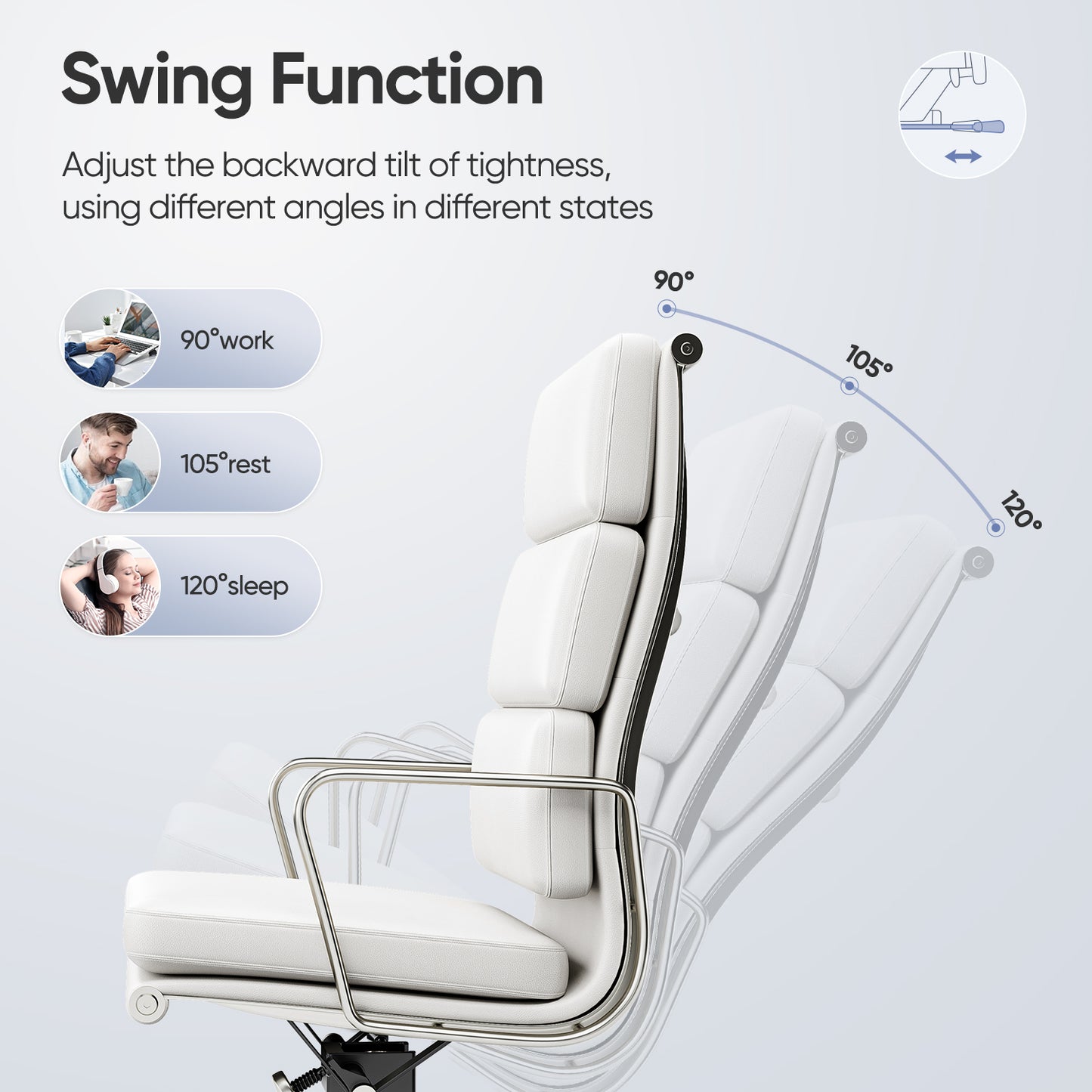 SAINCH Genuine Leather Office Chair