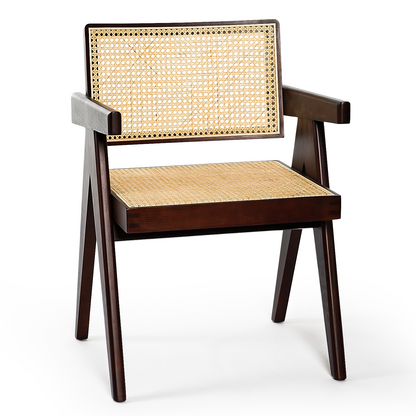 SAINCH Rattan Dining Chair, Solid Wood Frame