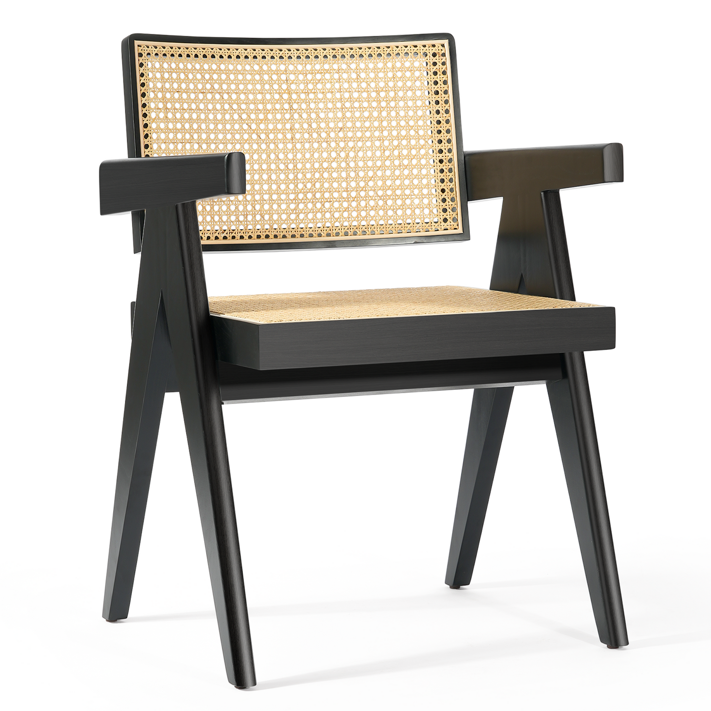 SAINCH Rattan Dining Chair, Solid Wood Frame