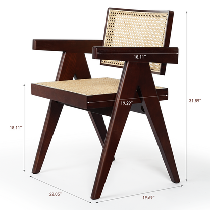 SAINCH Rattan Dining Chair, Solid Wood Frame
