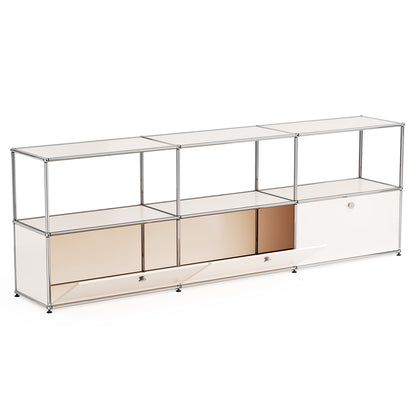 SAINCH Modern Modular Metal Storage Cabinet - Six Compartment Double Layer Three Door