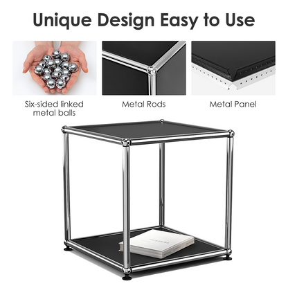Modern Storage Cabinet Nightstand Versatile Free-Standing Organizer - Black