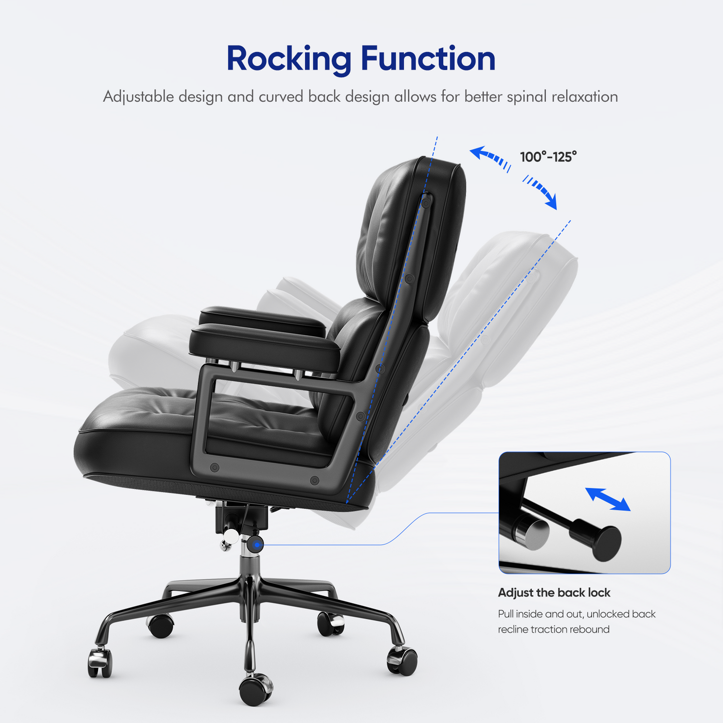 Mid-Back Padded Office Chair - Furnzo
