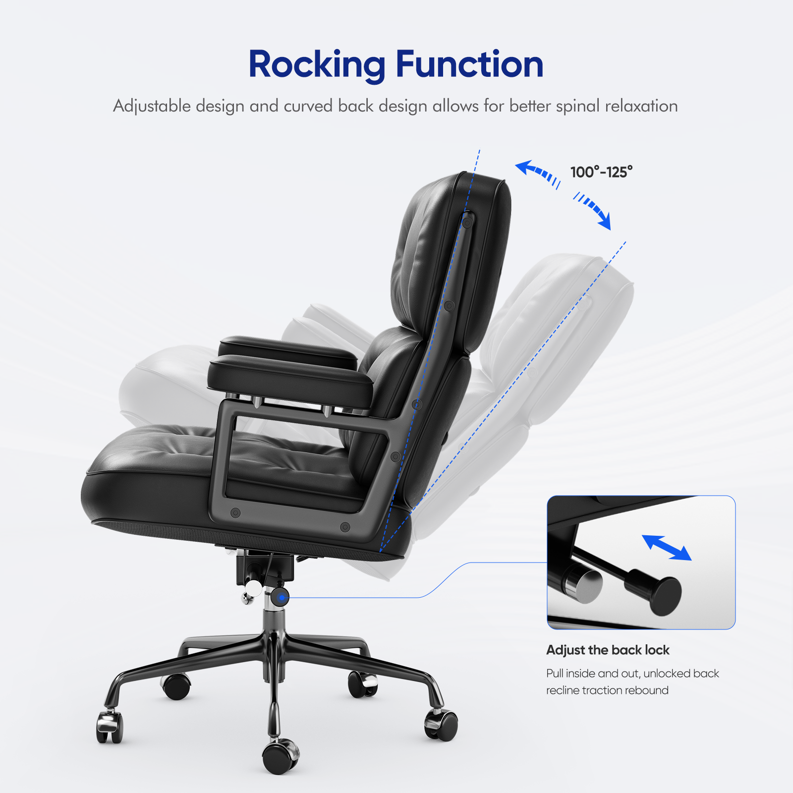 Mid-Back Padded Office Chair - Furnzo