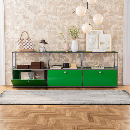 SAINCH Modern Modular Metal Storage Cabinet - Six Compartment Double Layer Three Door