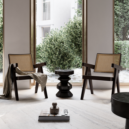 SAINCH Rattan Dining Chair, Solid Wood Frame