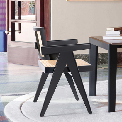 SAINCH Rattan Dining Chair, Solid Wood Frame