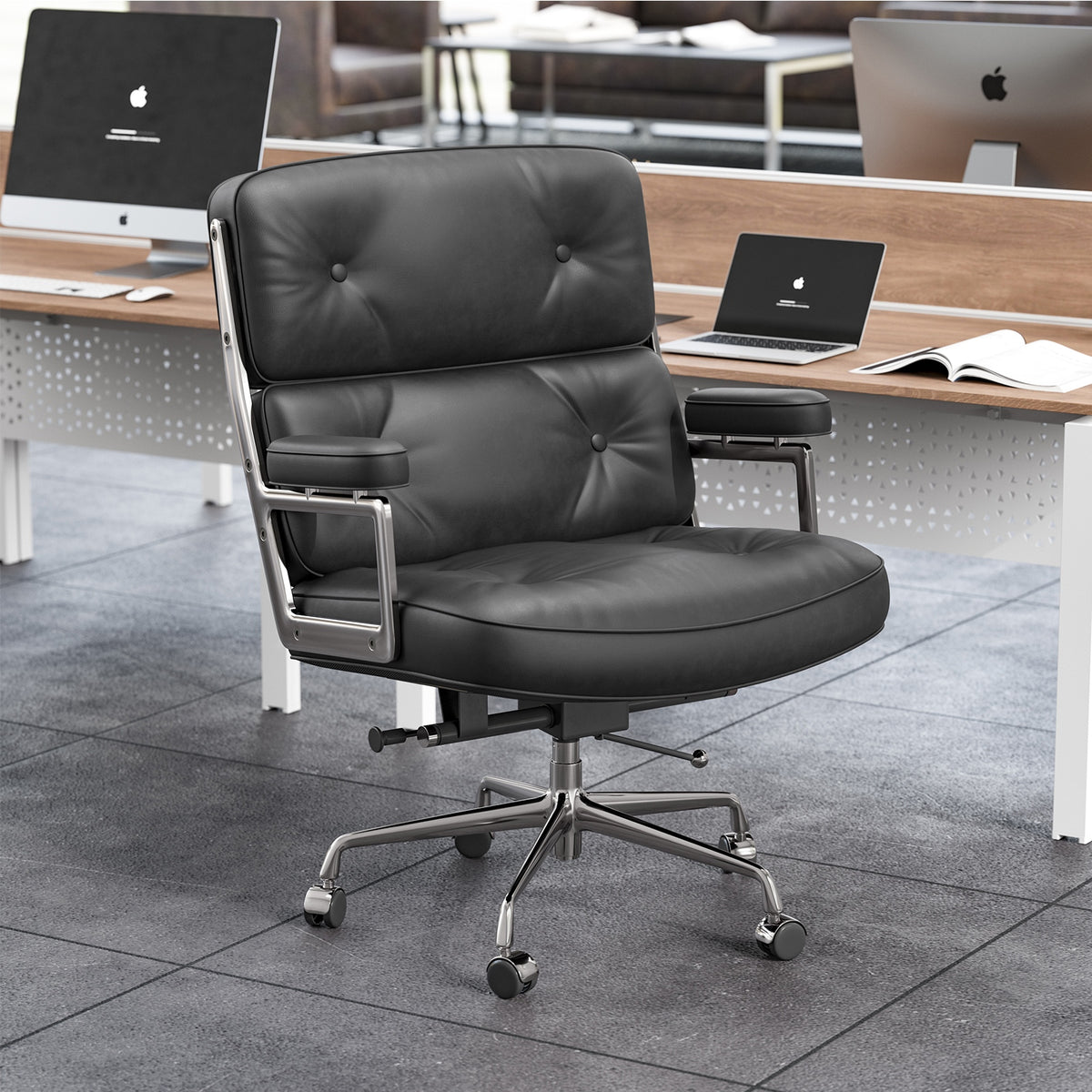 SAINCH reclining office chair at 105 degree position for reading and casual desk use