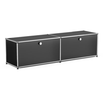 Modern Storage Cabinet Nightstand Versatile Free-Standing Organizer - Black