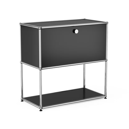 Modern Storage Cabinet Nightstand Versatile Free-Standing Organizer - Black