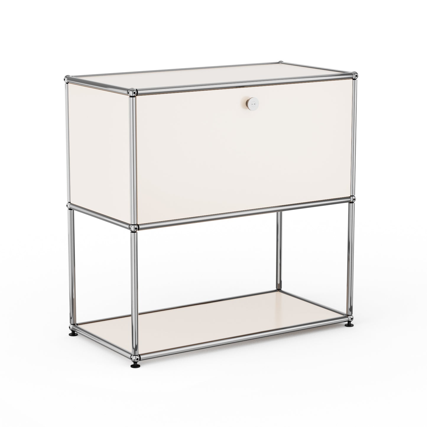 Modern Storage Cabinet Nightstand Versatile Free-Standing Organizer - White
