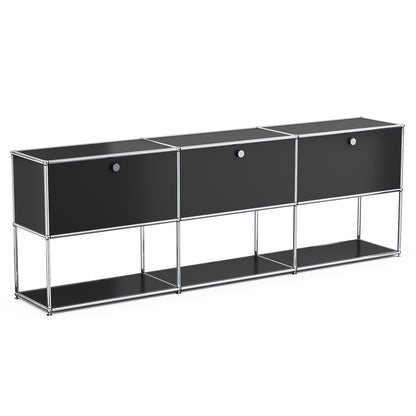 Modern Storage Cabinet Nightstand Versatile Free-Standing Organizer - Black