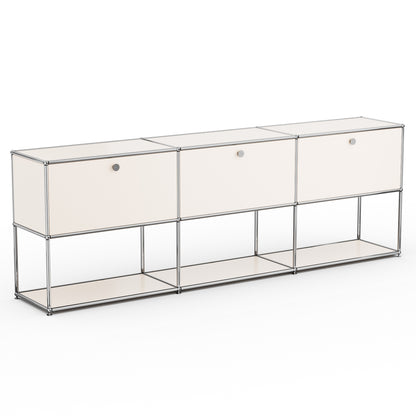 Modern Storage Cabinet Nightstand Versatile Free-Standing Organizer - White