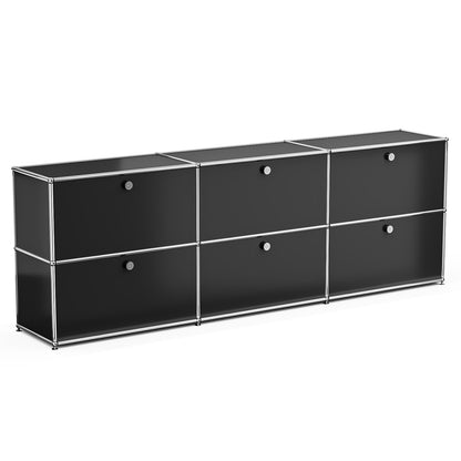 Modern Storage Cabinet Nightstand Versatile Free-Standing Organizer - Black