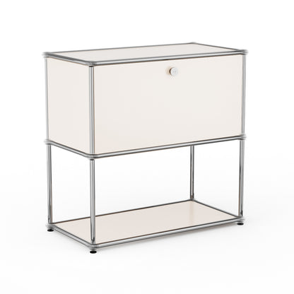 Modern Storage Cabinet Nightstand Versatile Free-Standing Organizer - White