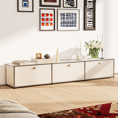 Modern Storage Cabinet Nightstand Versatile Free-Standing Organizer - White
