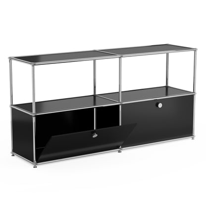 Modern Storage Cabinet Nightstand Versatile Free-Standing Organizer - Black