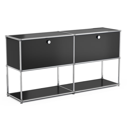 Modern Storage Cabinet Nightstand Versatile Free-Standing Organizer - Black