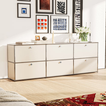 Modern Storage Cabinet Nightstand Versatile Free-Standing Organizer - White
