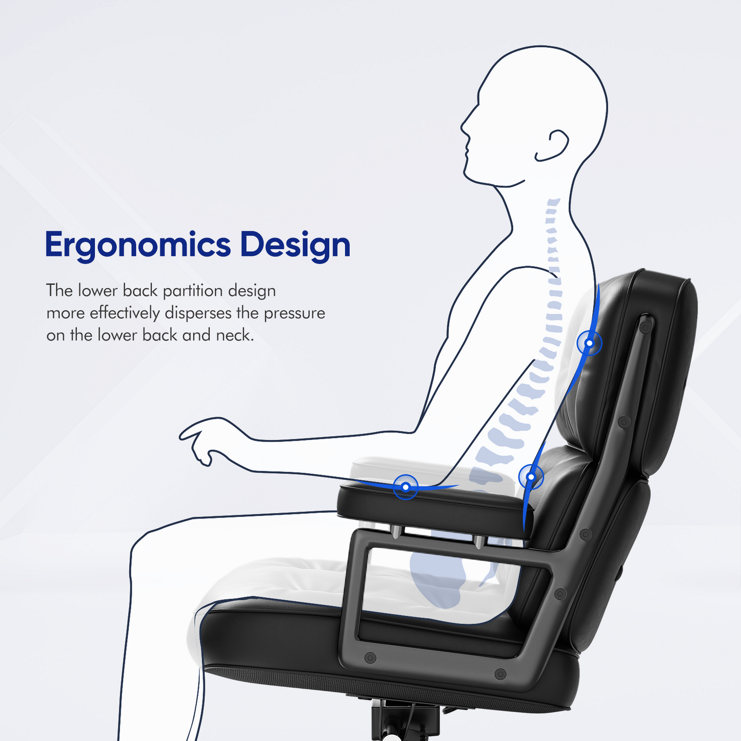 Mid-Back Padded Office Chair - Furnzo